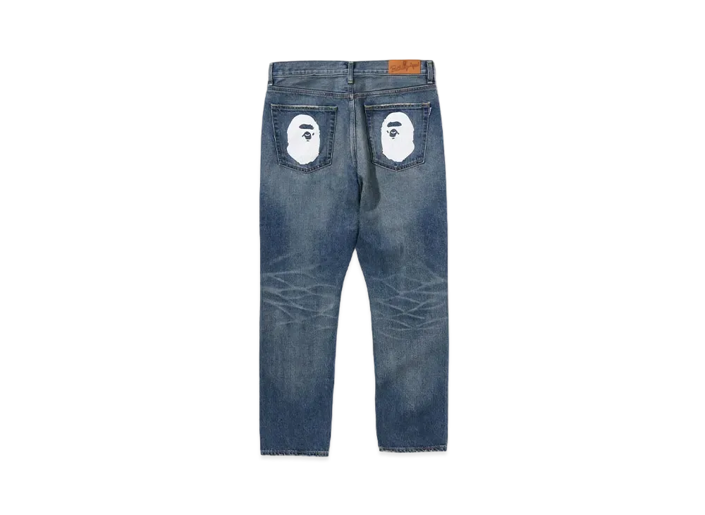 A BATHING APE Ape Head Denim Pants "Light Indigo"