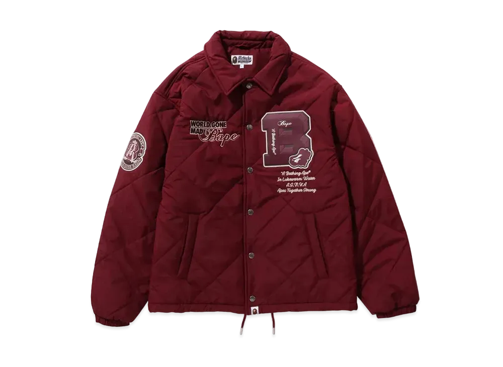A BATHING APE Bape Patch Coach Jacket "Red"