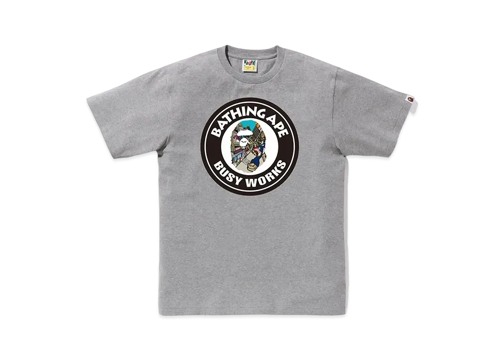 A BATHING APE Comic Art Busy Works Tee "Gray"