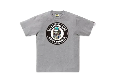 A BATHING APE Comic Art Busy Works Tee "Gray"