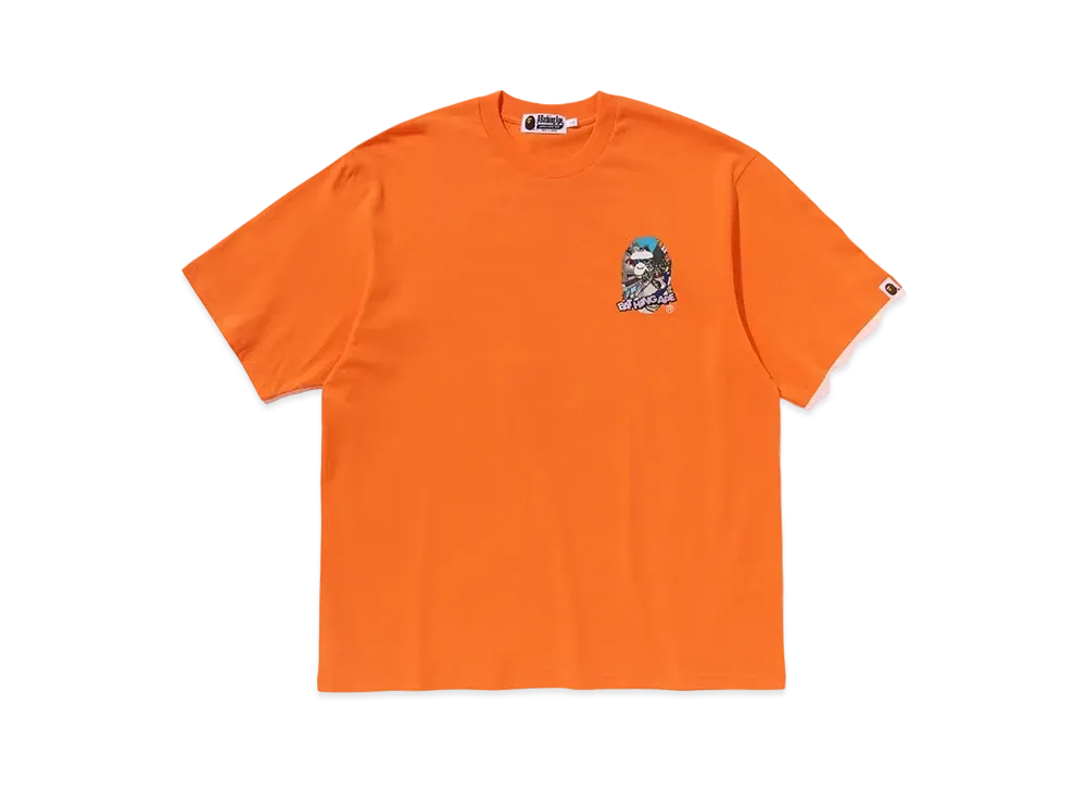 A BATHING APE Comic Art Ape Head Relaxed Fit Tee "Orange"