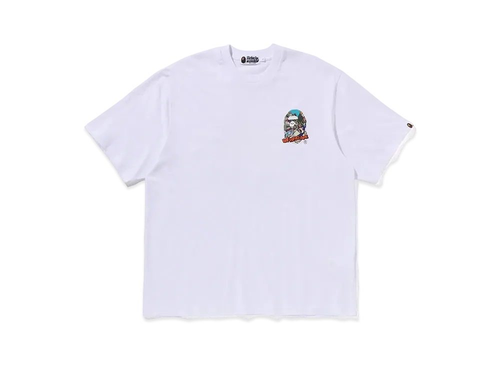A BATHING APE Comic Art Ape Head Relaxed Fit Tee "White"