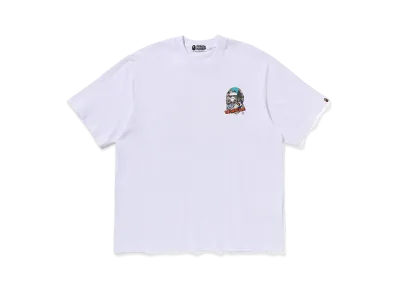 A BATHING APE Comic Art Ape Head Relaxed Fit Tee "White"