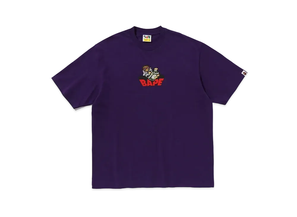 A BATHING APE Graffiti Bape Logo Relaxed Fit Tee "Purple"