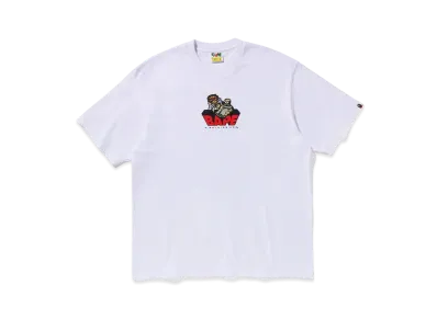 A BATHING APE Graffiti Bape Logo Relaxed Fit Tee "White"