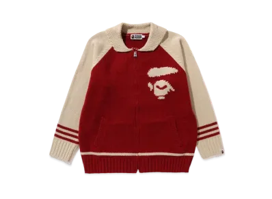 A BATHING APE Cowichan Sweater "Red"