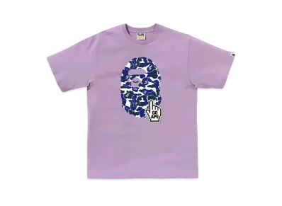 A BATHING APE Bapec Online ExclusiveBape Camo Go Ape Pointer Big Ape Head Tee "Purple"