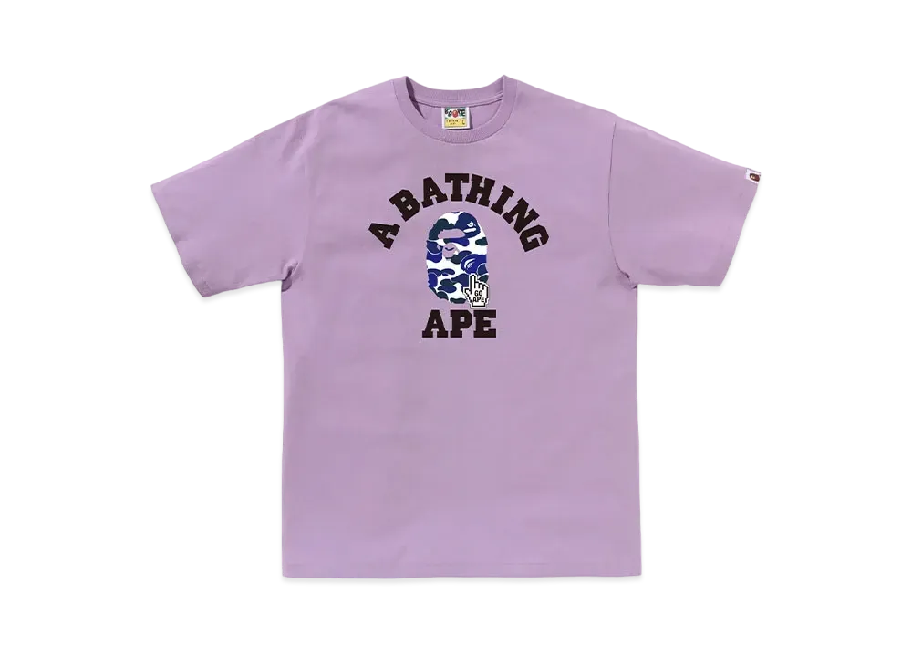 A BATHING APE Bapec Online ExclusiveBape Camo Go Ape Pointer College Tee "Purple"
