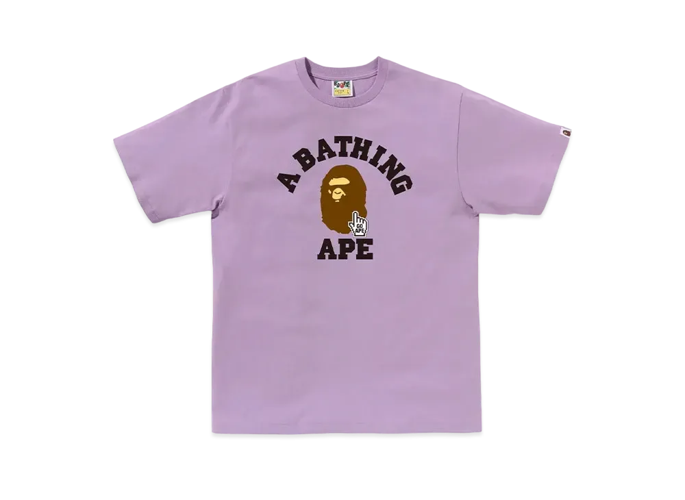 A BATHING APE Bapec Online ExclusiveGo Ape Pointer College Tee "Purple"