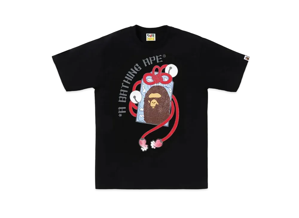 A BATHING APE Japanese Traditional Charm Tee "Black"