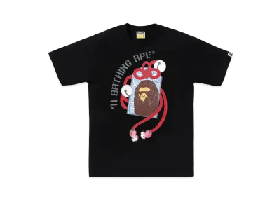 A BATHING APE Japanese Traditional Charm Tee "Black"