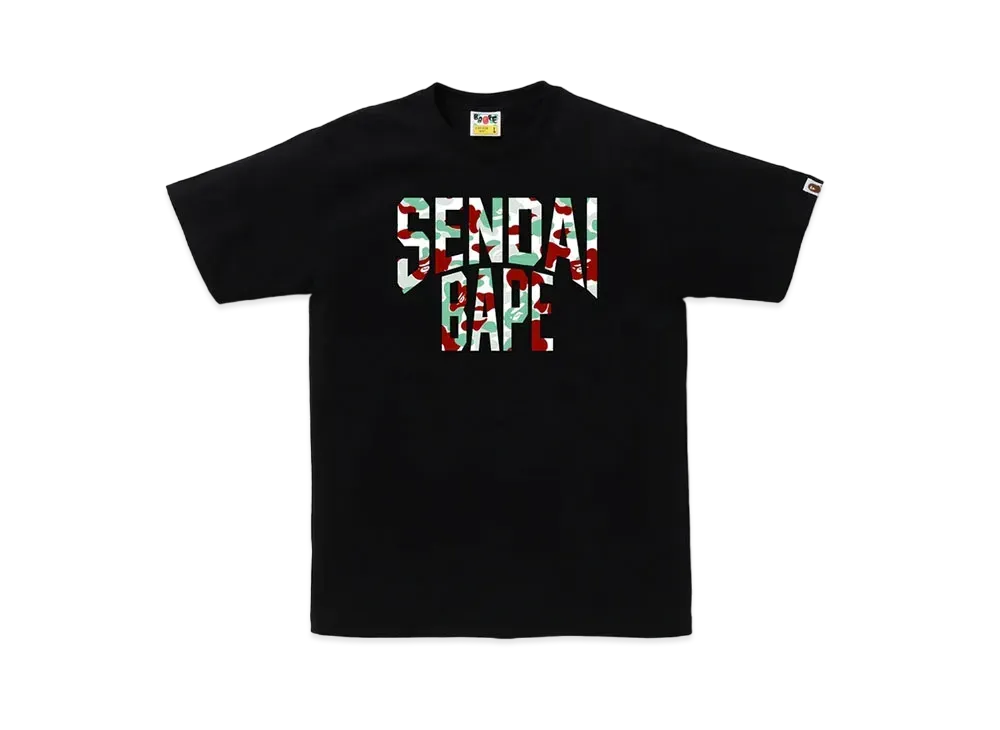 A BATHING APE Bape Store Sendai NYC Logo Tee "Black"