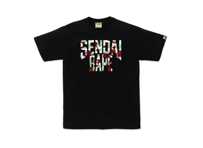 A BATHING APE Bape Store Sendai NYC Logo Tee "Black"