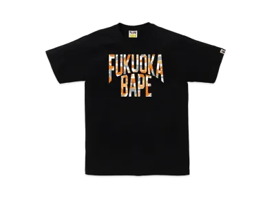 A BATHING APE Bape Store Fukuoka NYC Logo Tee "Black"