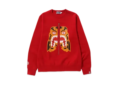A BATHING APE Tiger Crewneck "Red"