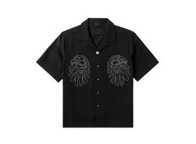 A BATHING APE Bape Black Ape Head Bowling Shirt "Black"