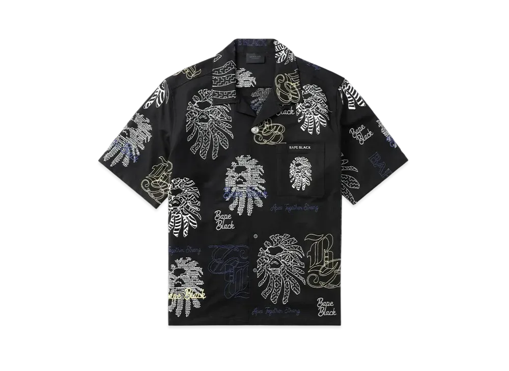 A BATHING APE Bape Black Bape Graphic Stitch Shirt "Black"