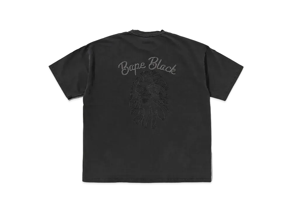 A BATHING APE Bape Black Stone Wash Ape Head Logo Tee "Black"