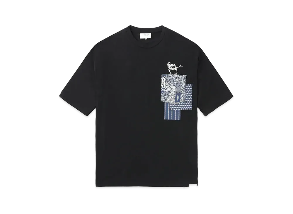 A BATHING APE Bape Black Patchwork Pocket Tee "Black"