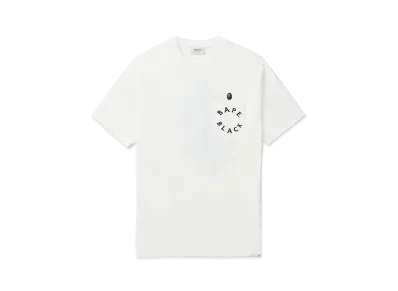 A BATHING APE Bape Black Ape Head Stitch Logo Pocket Tee "White"