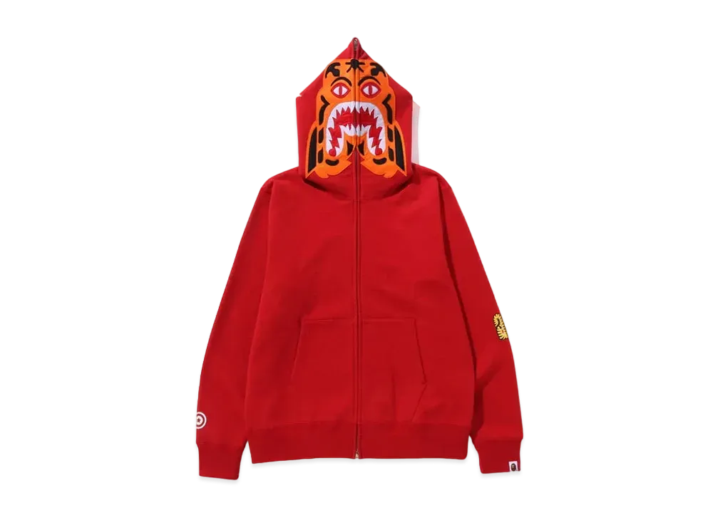 A BATHING APE Tiger Full Zip Hoodie "Red"
