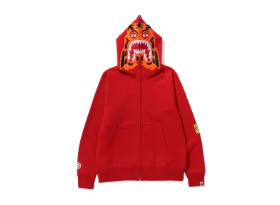 A BATHING APE Tiger Full Zip Hoodie "Red"