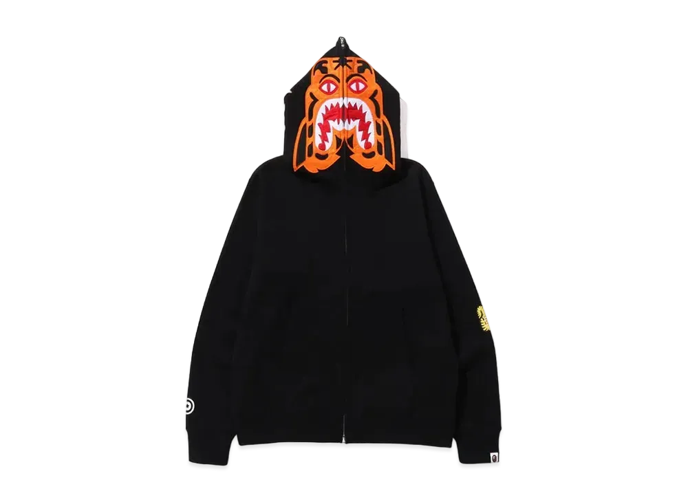 A BATHING APE Tiger Full Zip Hoodie "Black"