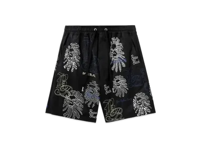 A BATHING APE Bape Black Bape Graphic Stitch Shorts "Black"