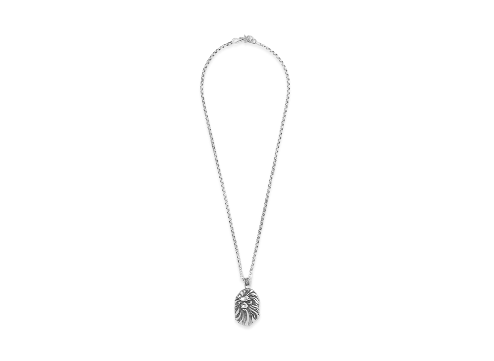 A BATHING APE Bape Black Necklace "Silver"
