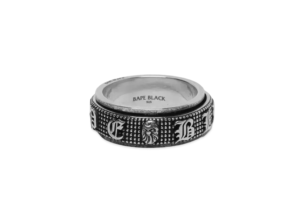 A BATHING APE Bape Black Ring #1 "Silver"