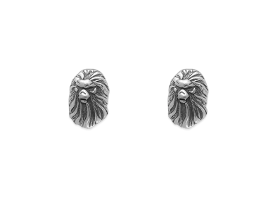 A BATHING APE Bape Black Earrings "Silver"