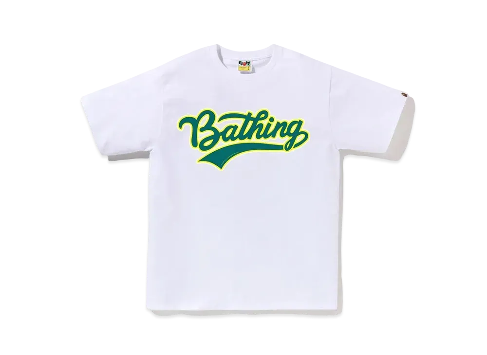 A BATHING APE Varsity Baseball Logo Tee "White"