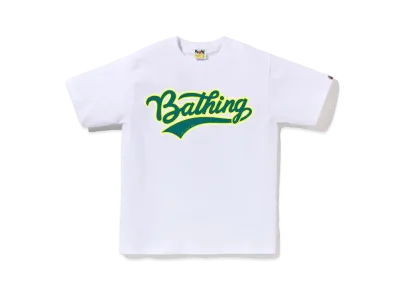 A BATHING APE Varsity Baseball Logo Tee "White"