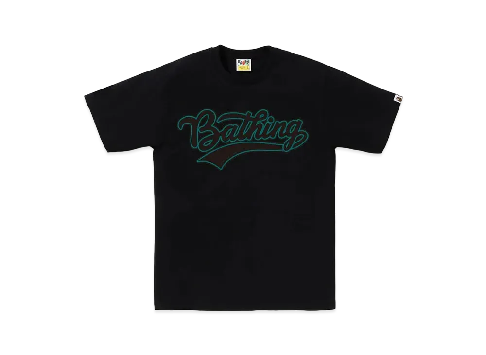 A BATHING APE Varsity Baseball Logo Tee "Black"