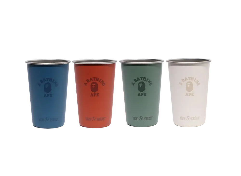 A BATHING APE x Klean Kanteen 16Oz Pint Cups Set Of 4 "Navy"
