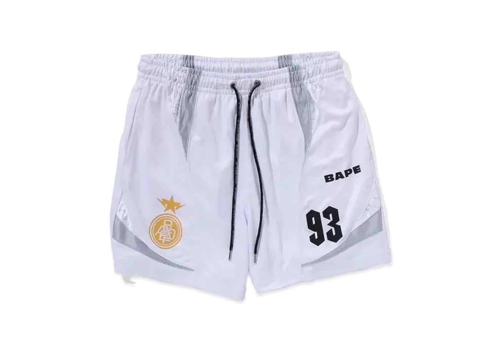 A BATHING APE Multi Logo Relaxed Fit Soccer Shorts 