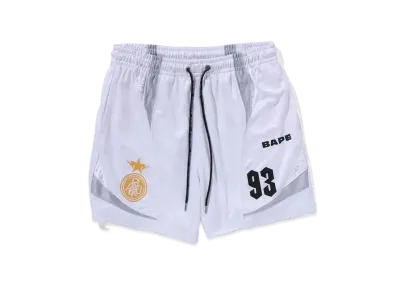 A BATHING APE Multi Logo Relaxed Fit Soccer Shorts "White"