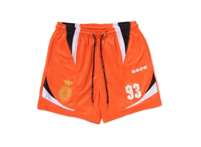 A BATHING APE Multi Logo Relaxed Fit Soccer Shorts "Orange"