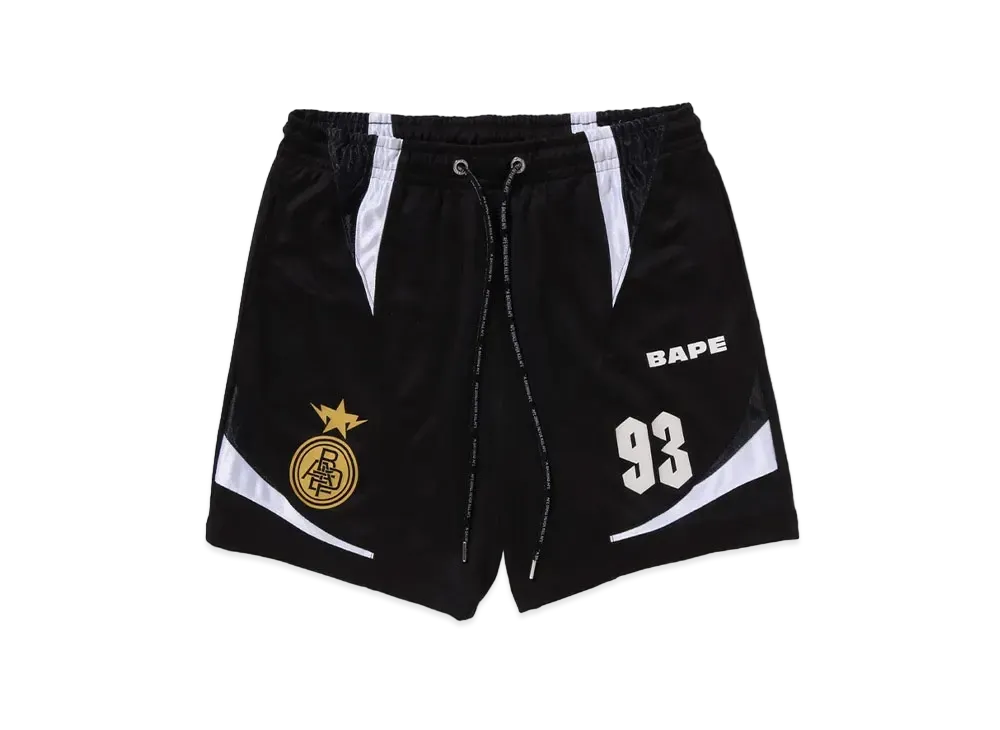 A BATHING APE Multi Logo Relaxed Fit Soccer Shorts "Black"