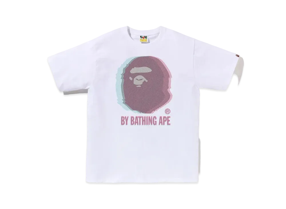 A BATHING APE Glitch Art By Bathing Tee "White"