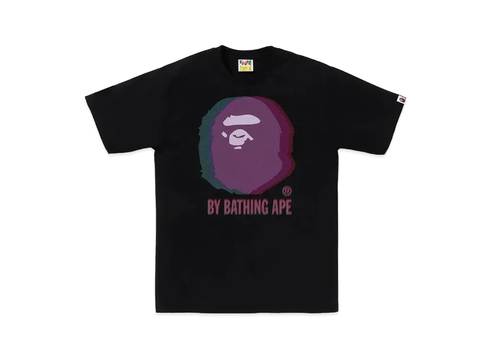 A BATHING APE Glitch Art By Bathing Tee "Black"