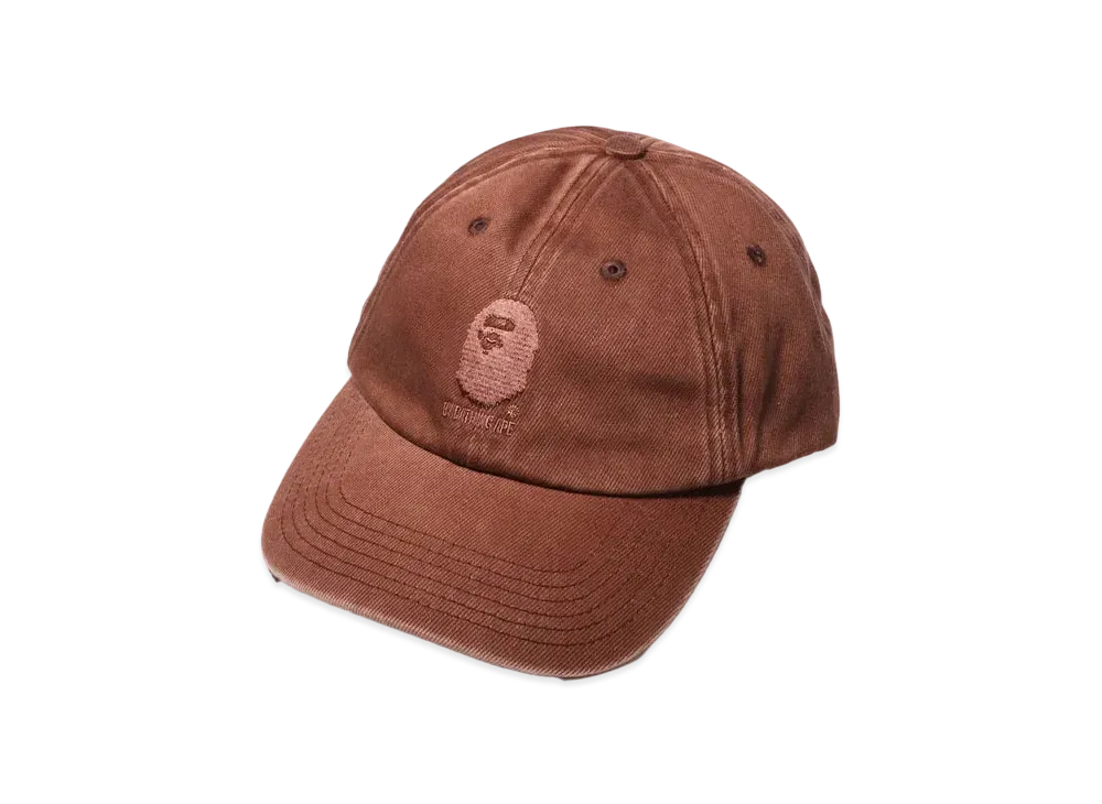 A BATHING APE Ape Head Acid Wash Logo Cap "Brown"