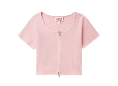 A BATHING APE Washed Zip Up Top "Pink"