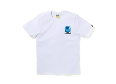 A BATHING APE 3D Art Ape Head Tee "White/Blue"