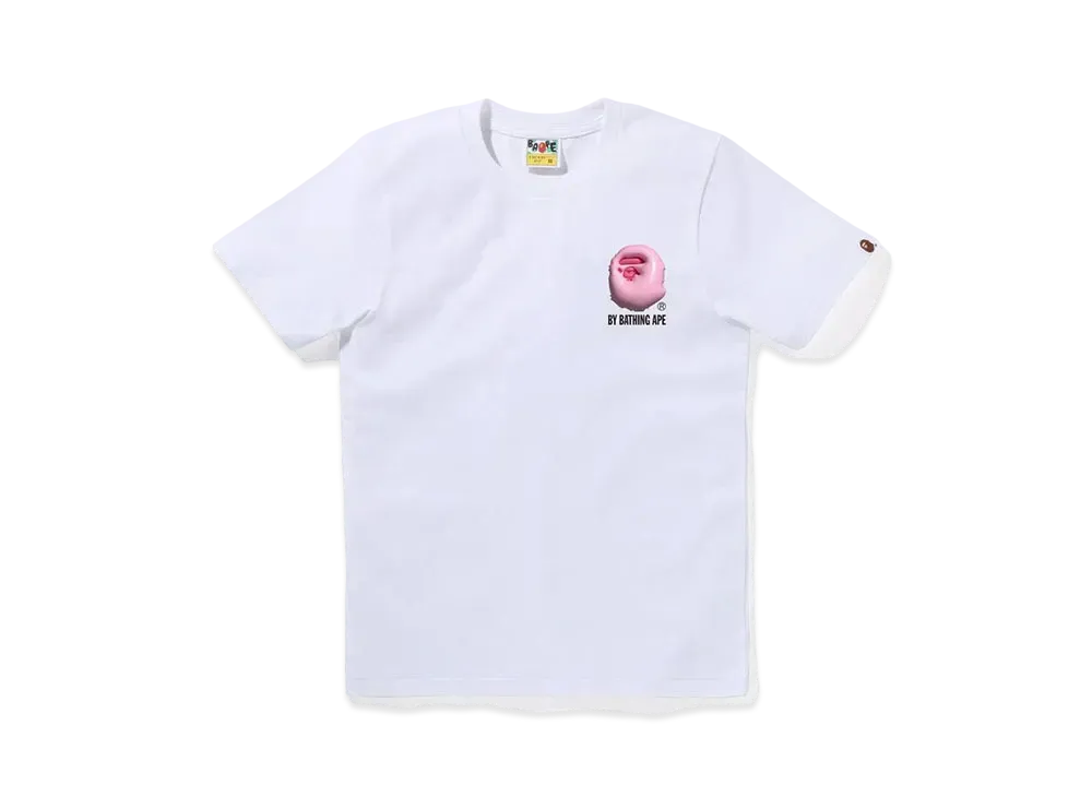 A BATHING APE 3D Art Ape Head Tee "White/Pink"