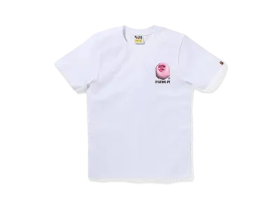 A BATHING APE 3D Art Ape Head Tee "White/Pink"