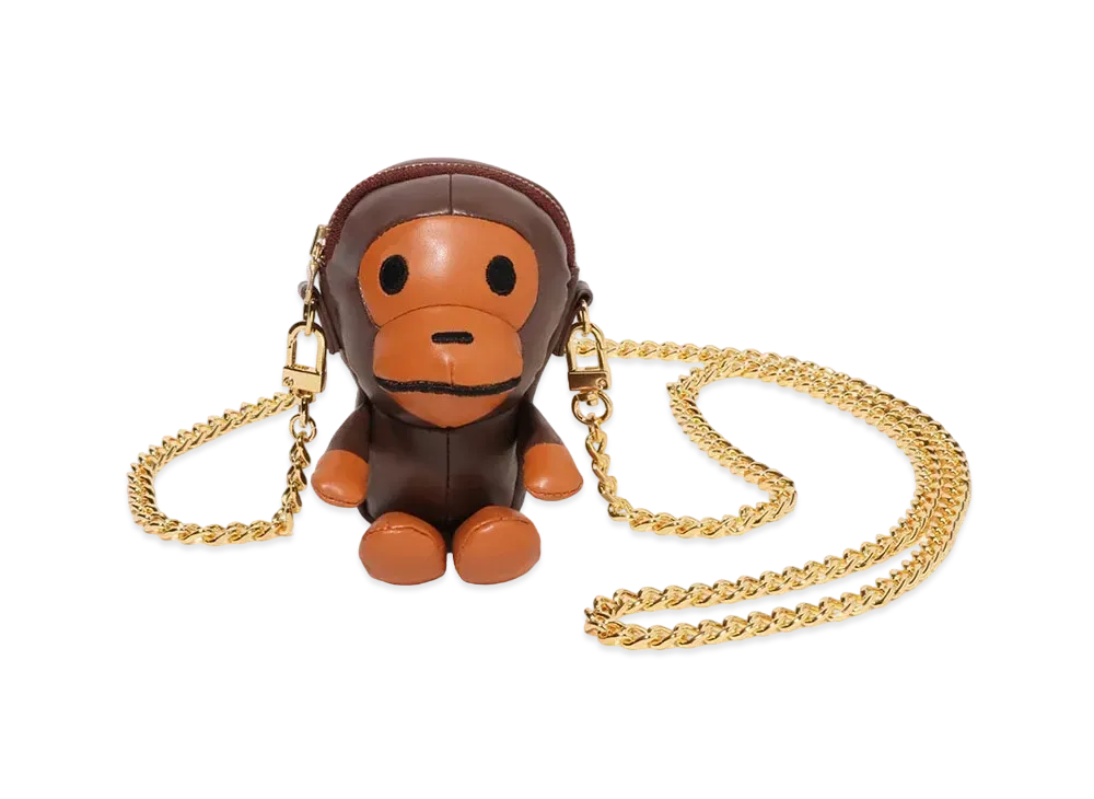 A BATHING APE Milo Friends Mini Shoulder Bag "Brown"