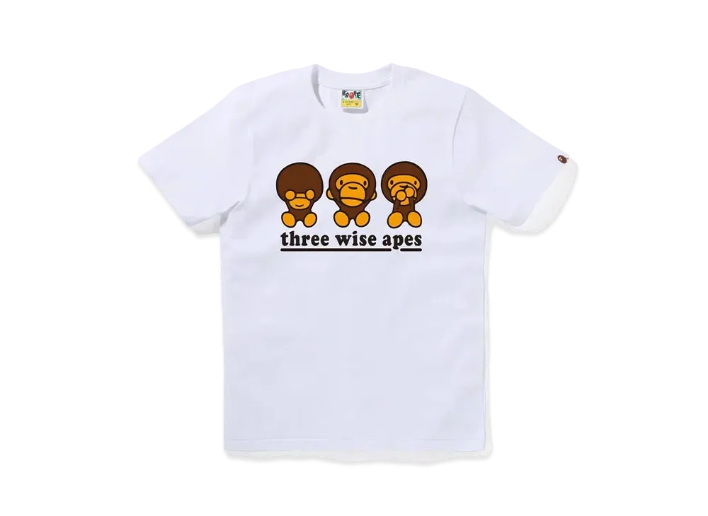 A BATHING APE Three Wise Milo Tee "White"
