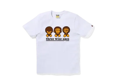 A BATHING APE Three Wise Milo Tee "White"