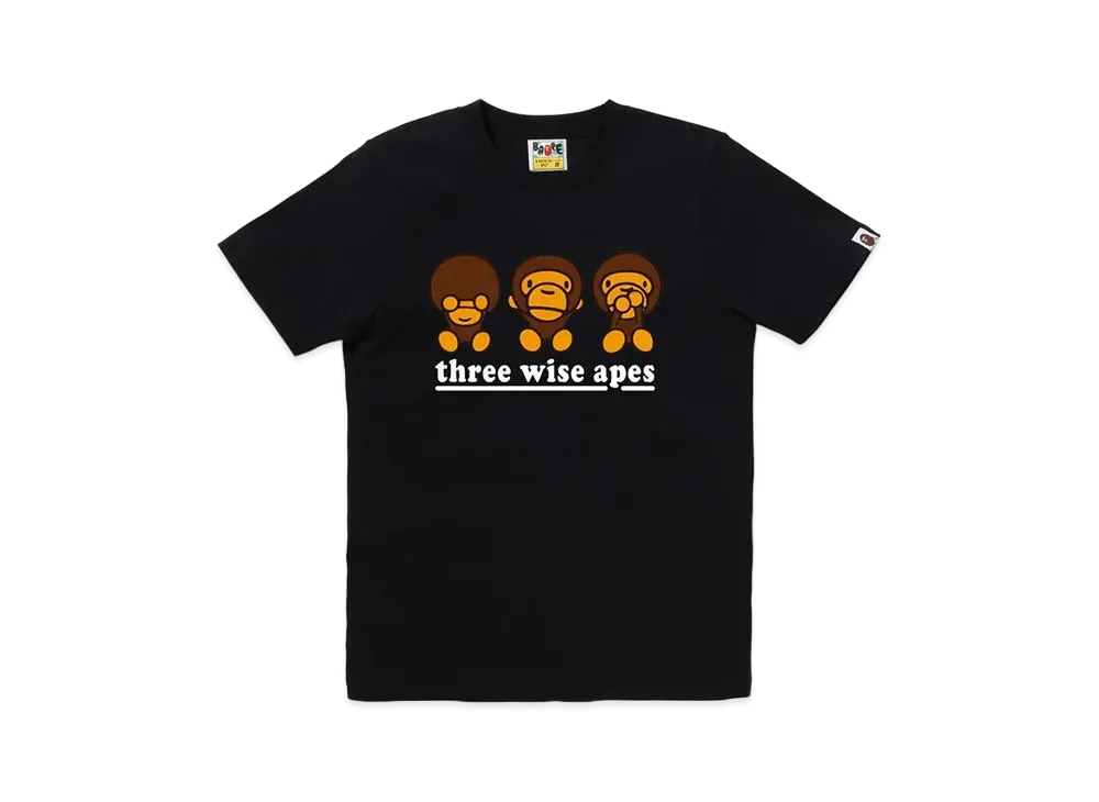 A BATHING APE Three Wise Milo Tee "Black"